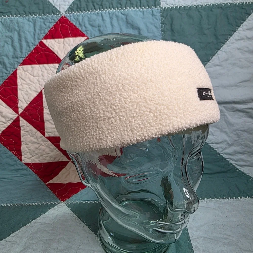 Eddie Bauer Polartec Fleece Headband Cream White Ear Warmer USA Made